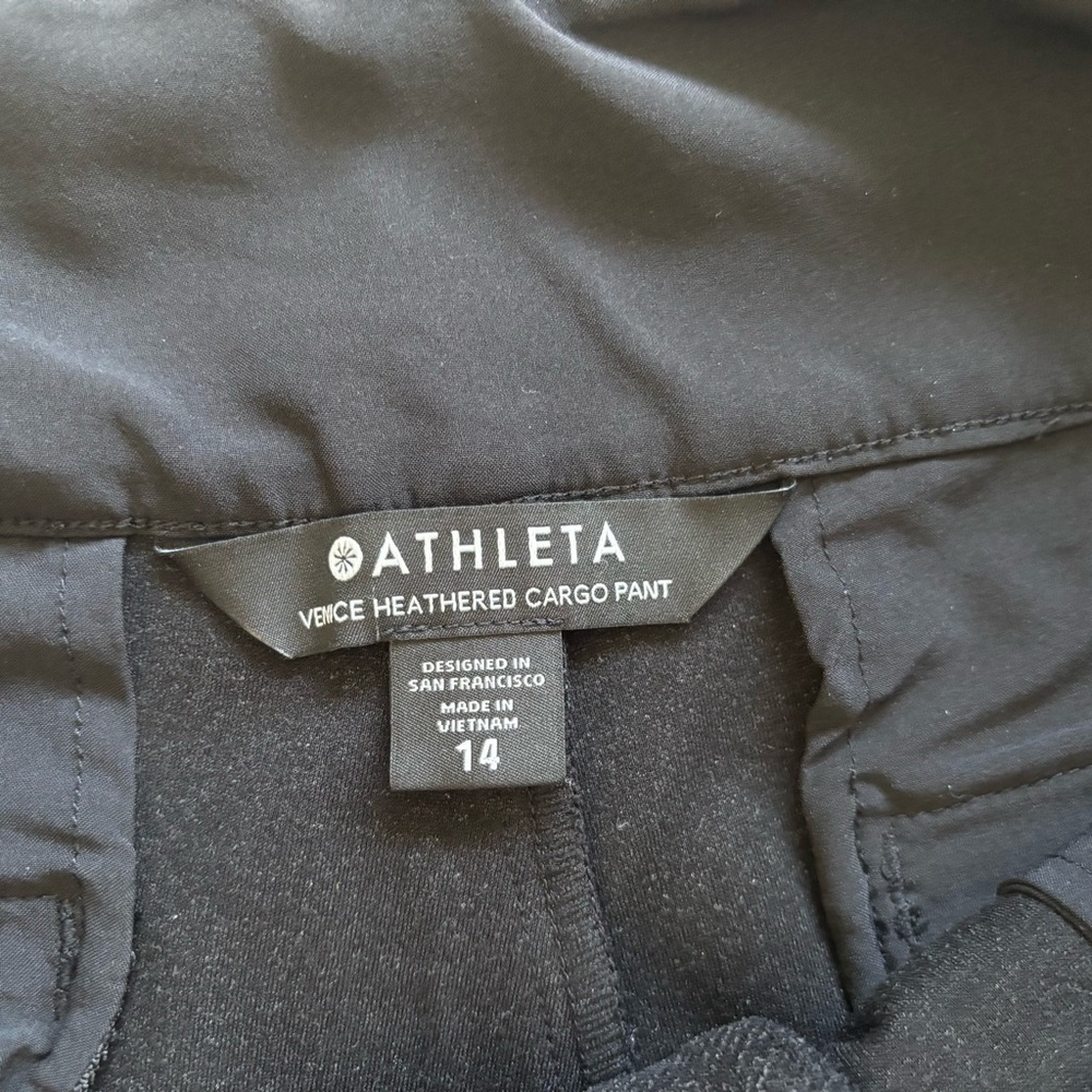 ATHLETA VENICE HEATHERED CARGO Wide-Leg Pants Size 14 Sophisticated Chic Trendy - Picture 4 of 7